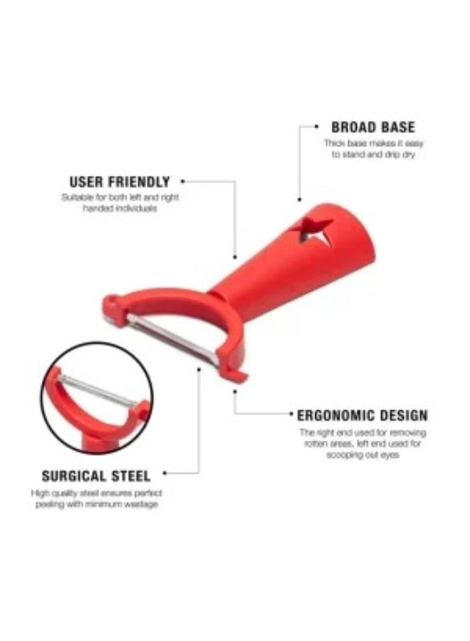 Tupperware Kitchen Peeler for Vegetables & Fruits, Ergonomic Grip Star Design, Sharp Stainless Steel Blade Potato Peeler Tool,Home,Travel - Image 3
