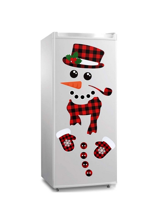 Partyprops 17Pcs Snowman Refrigerator Magnets | Christmas Decorations | Large Red Black Buffalo Plaid Fridge Magnet Stickers | Xmas Holiday Decorations for Fridge | Metal Door | Cabinets | Garage Door - Image 1