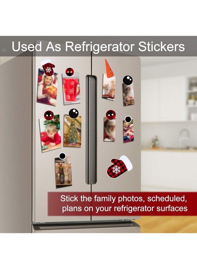 Partyprops 17Pcs Snowman Refrigerator Magnets | Christmas Decorations | Large Red Black Buffalo Plaid Fridge Magnet Stickers | Xmas Holiday Decorations for Fridge | Metal Door | Cabinets | Garage Door - Image 4