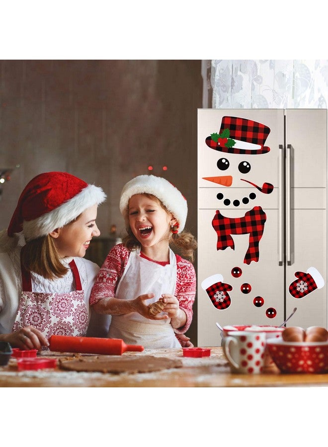 Partyprops 17Pcs Snowman Refrigerator Magnets | Christmas Decorations | Large Red Black Buffalo Plaid Fridge Magnet Stickers | Xmas Holiday Decorations for Fridge | Metal Door | Cabinets | Garage Door - Image 5