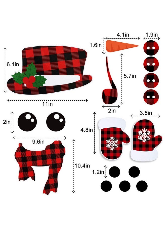 Partyprops 17Pcs Snowman Refrigerator Magnets | Christmas Decorations | Large Red Black Buffalo Plaid Fridge Magnet Stickers | Xmas Holiday Decorations for Fridge | Metal Door | Cabinets | Garage Door - Image 2