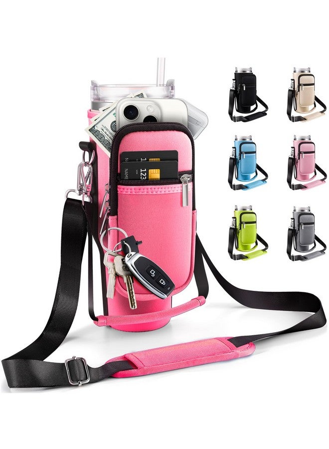 KTKUDY Carrier Bag with Phone Pocket & 2 Strap for Stanley 40 oz Tumbler with Handle & Fits Simple Modern 40oz - Water Bottle Accessories Sling Sleeve Holder for Stanley Cup with Shoulder & Hand Strap  - Image 1