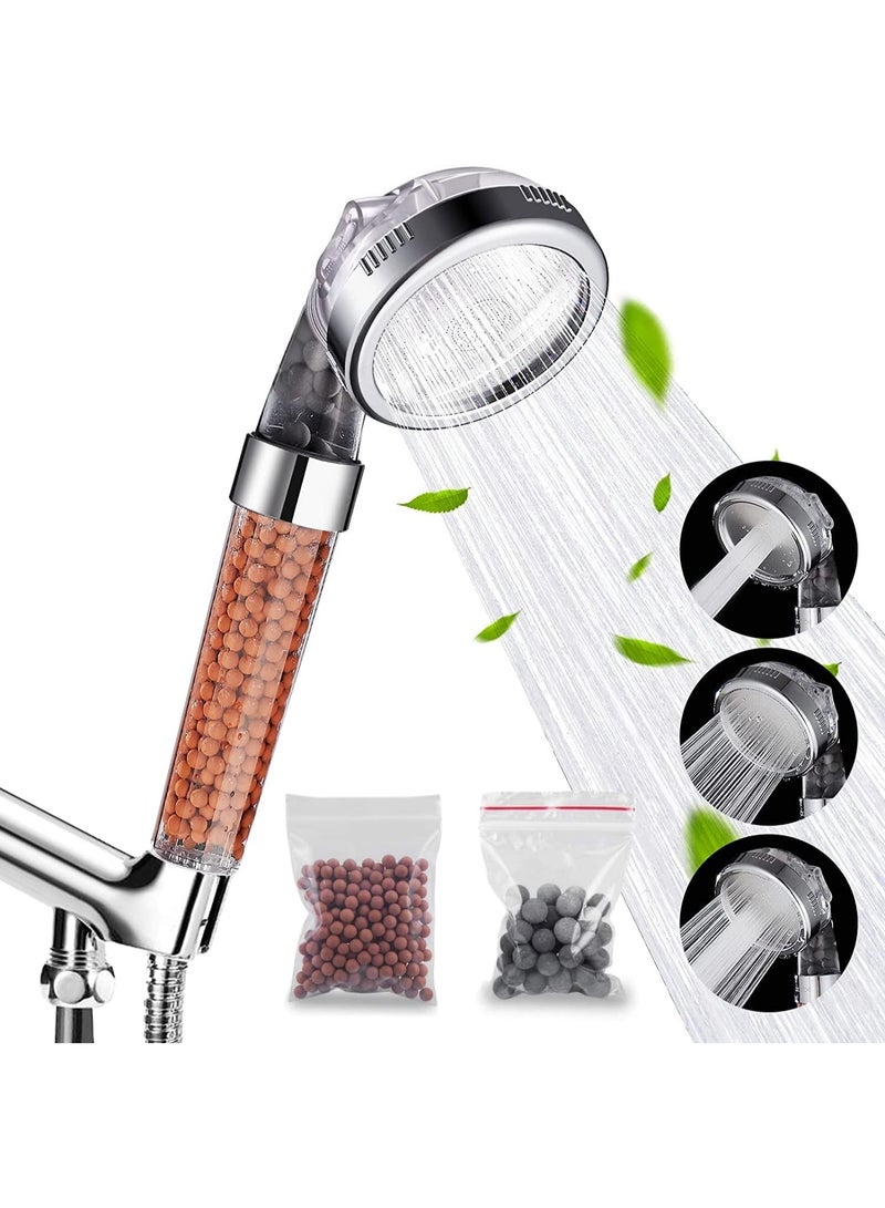 Vitamin C Filter Shower Head with Hose & Replacement Filters - Filtered Shower Head - Hard Water Softener - Chlorine & Flouride Filter - Universal Shower System - Helps Dry Skin & Hair Loss  - Image 1