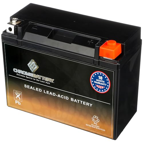 CB CHROMEBATTERY YTX24HL-BS 12 V 350 CCA AGM – Maintenance-Free 27 Ah Battery for Harley, ATV, UTV, Snowmobile, Jet Ski – T3 Nut & Bolt Terminal – Fits Harley Electra Glide, Polaris Ranger - Image 1