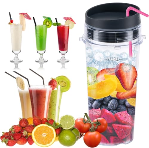 ABTER Replacement16oz Blender Cup for Ninja,Single Serve Blender Cup With Lids Set For BL770 BL780 BL660 BL740 BL810 Nutri Ninja Series Blenders (2-pack) - Image 5