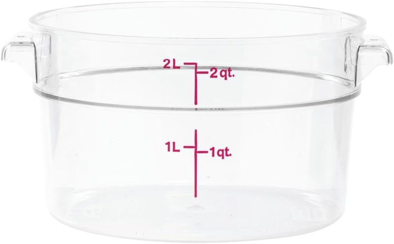 Cambro RFSCW2135 Camwear 2-Quart Clear Round Food Storage Container with RFSCWC2135 Clear Round Lid - Image 2