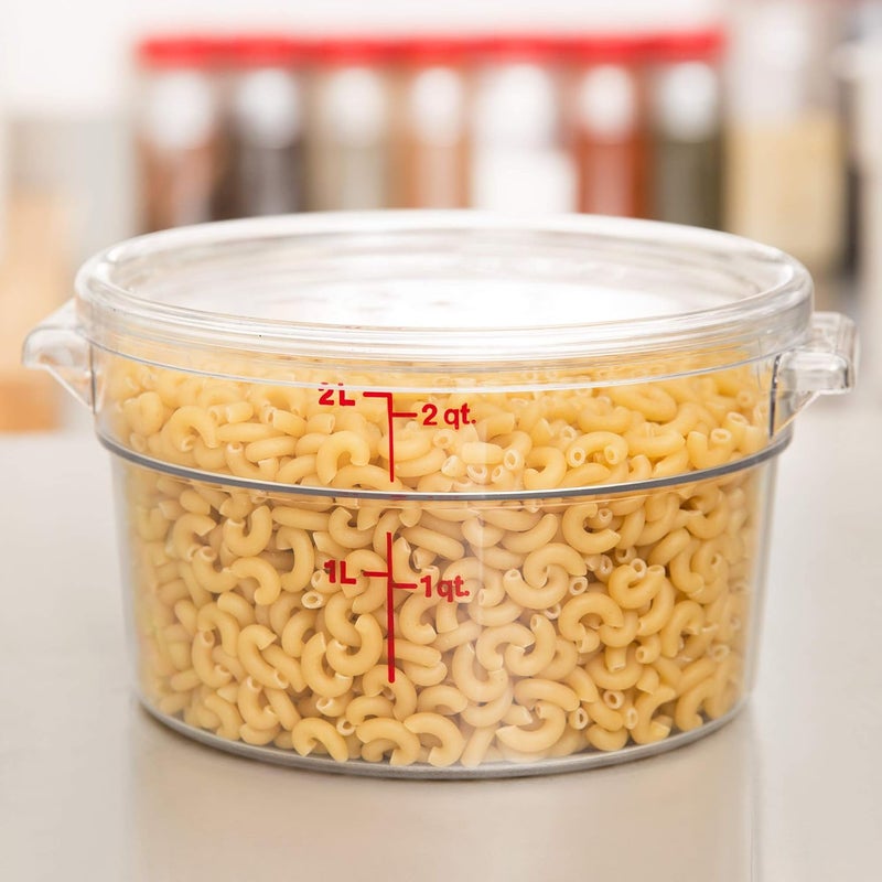 Cambro RFSCW2135 Camwear 2-Quart Clear Round Food Storage Container with RFSCWC2135 Clear Round Lid - Image 3