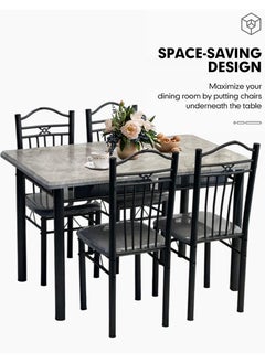 5-Piece Dining Table Set With 4 Chairs 120*75 CM - pzsku/ZCFB263640C1DBA501080Z/45/_/1716536838/eb7e53b4-8f0a-4d5f-9d71-106e0ac16717