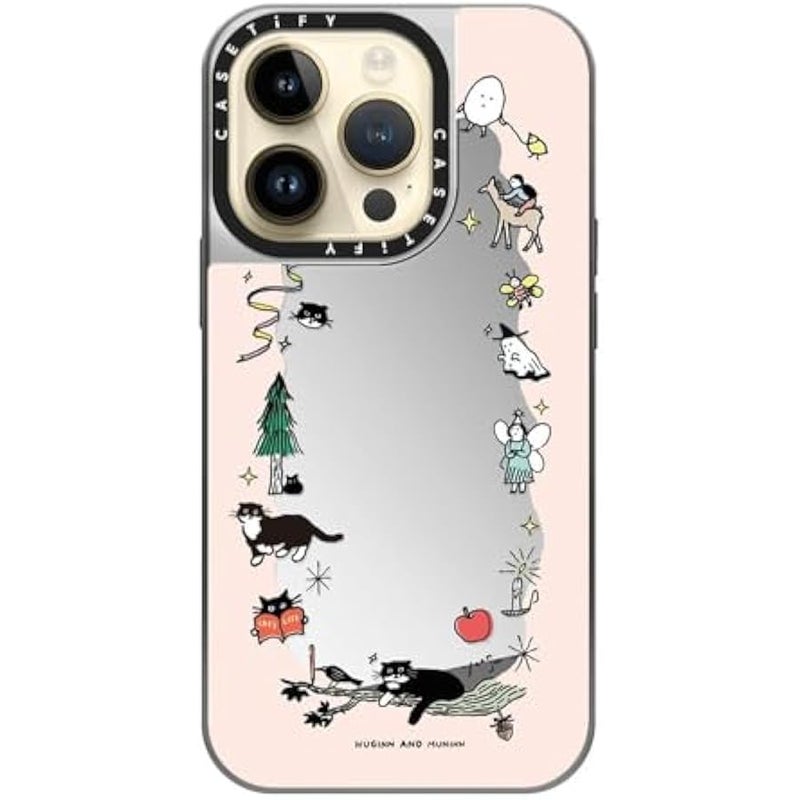 Casetify Mirror Case for iPhone 14 Pro Compatible with Magsafe - Small Friends - Silver on Silver - Image 4