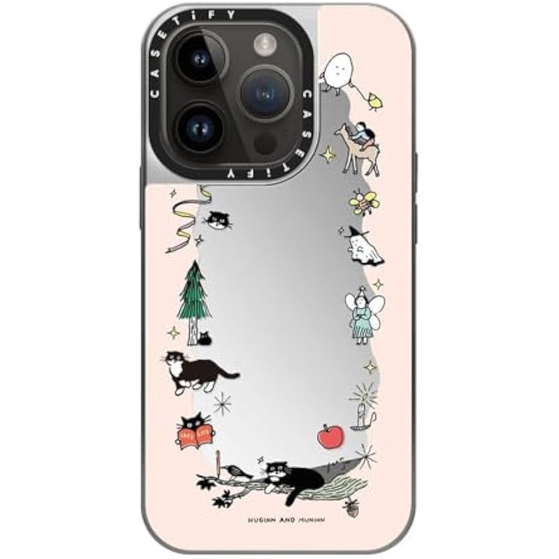 Casetify Mirror Case for iPhone 14 Pro Compatible with Magsafe - Small Friends - Silver on Silver - Image 3
