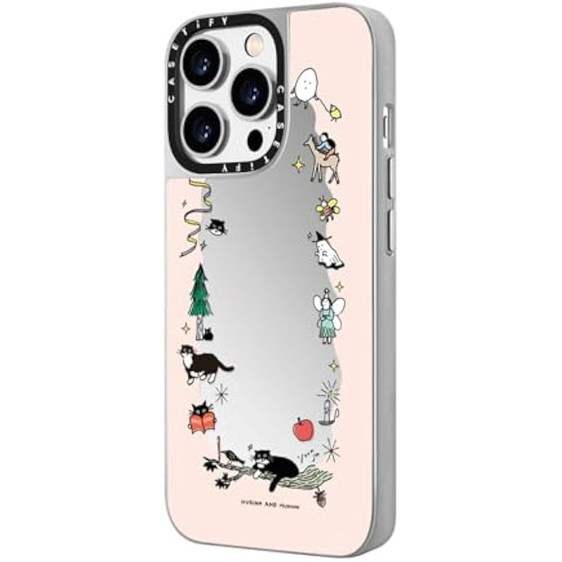 Casetify Mirror Case for iPhone 14 Pro Compatible with Magsafe - Small Friends - Silver on Silver - Image 5