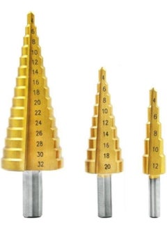 MAİN SHOP Main Shop 3-Piece Stepped Drill Bit Sheet Metal Drilling Set 3 Piece Stepped Bit Stainless  - Image 2