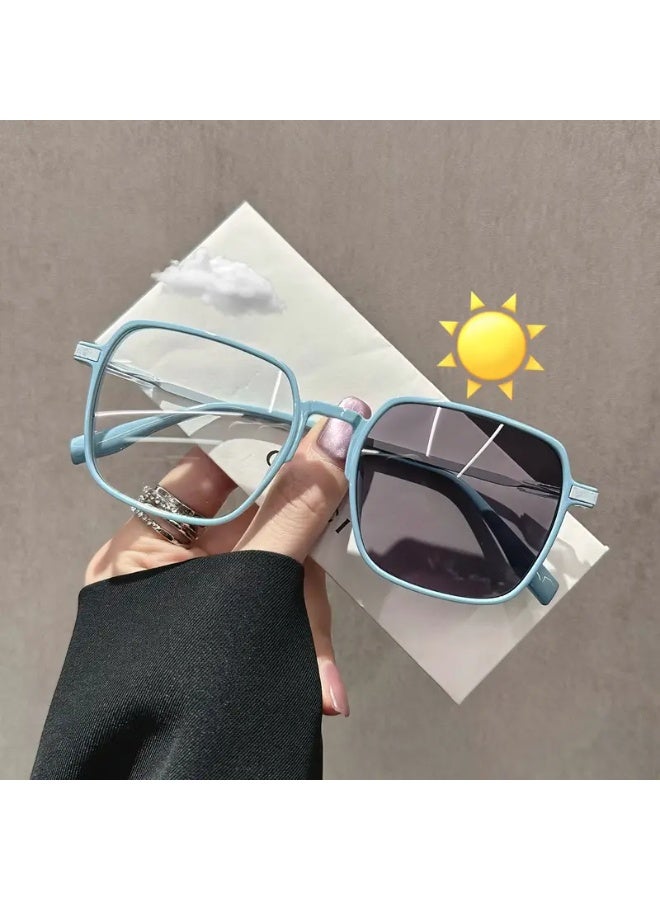 SCENT HOUSE Women's Fashion Light-Adaptive Color-Changing Fashion Glasses, PC Frame with Transparent Lenses, -Use Retro Party & Everyday Decorative Glasses for Women, Glasses Fashion, Versatile Eyewear, Modern Aesthetic, Durable Eyewear (Includes eyeglass case),sunglasses - Image 2