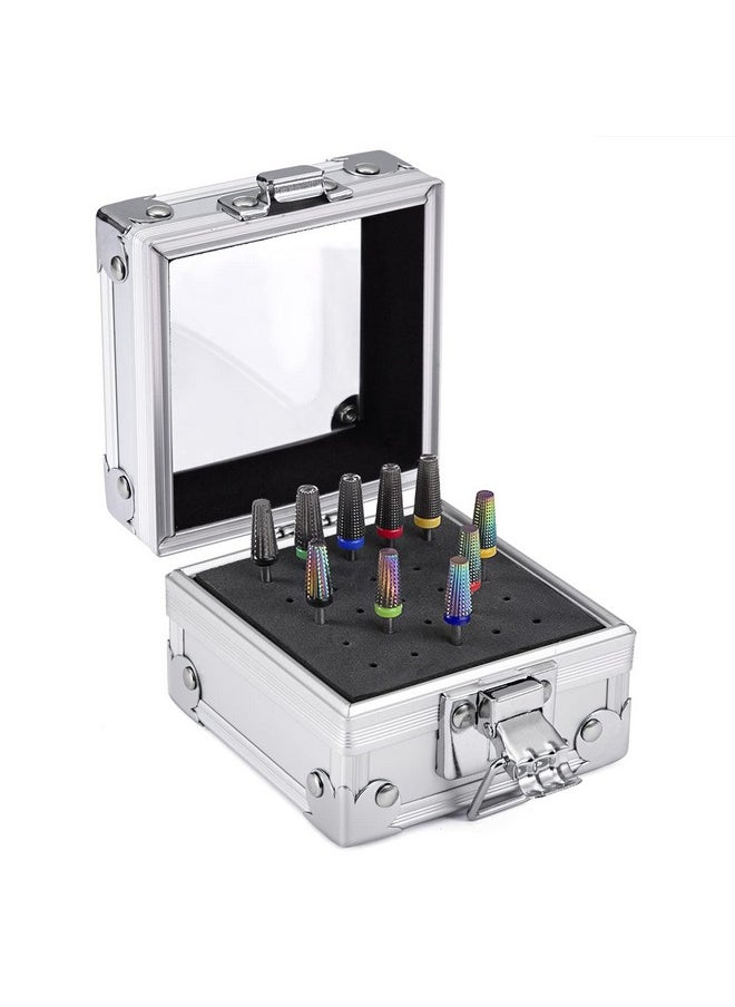Noverlife Nail Drill Grinding Bit Holder Box, 25 Holes Professional Nail Polish Head Storage Box, Nail Tools Organizers Container, Display Storage Box Rack Manicure Tool For Salon Nail Grinding Head  - Image 1