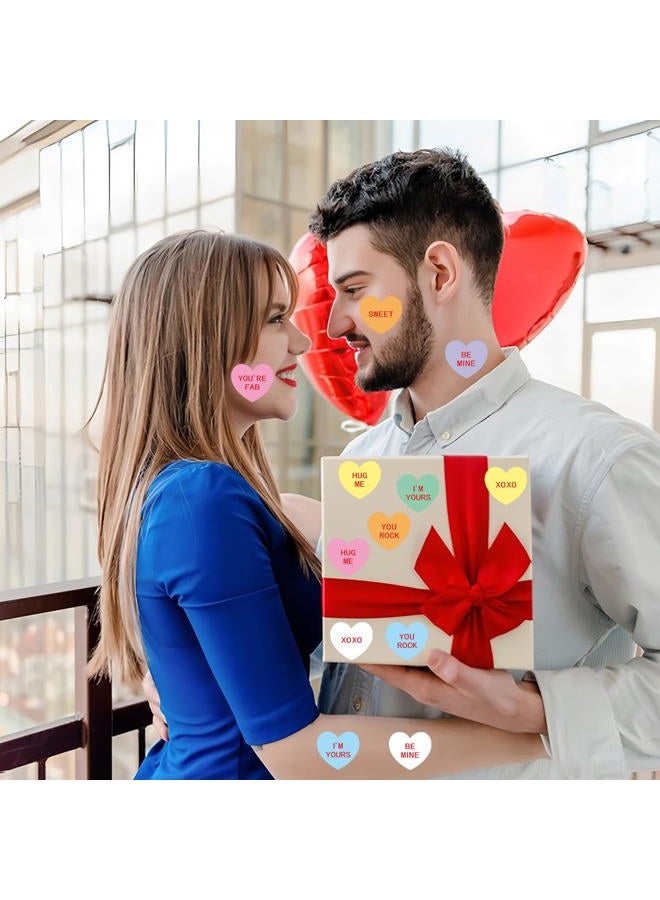 Fairooth 1200 PCS Valentines Day Heart Stickers Roll 1.5" Candy Heart Stickers for Kids Colorful Conversation Hearts Self-Adhesive Labels for Valentines Classroom Cards Envelopes Boxes Gift Decor - Image 5