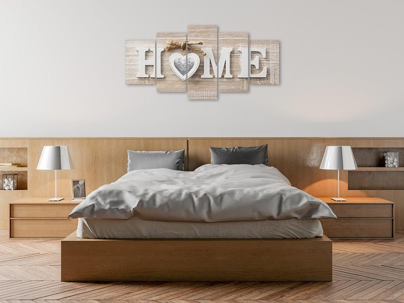 Biufo Home Sign Canvas Wall Art Prints, 5 Pieces Rustic Living Room Wall Decor, Modern Farmhouse Home Art Decor (Large, Wrapped Canvas) - Image 3