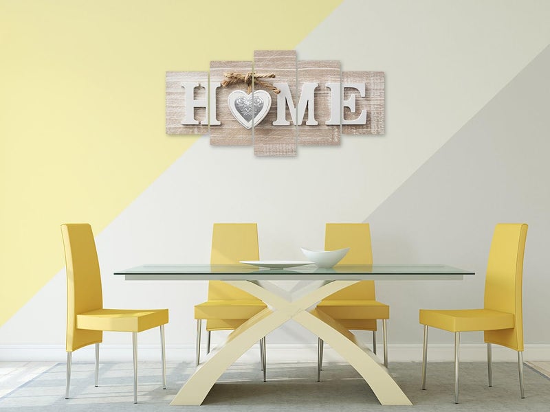 Biufo Home Sign Canvas Wall Art Prints, 5 Pieces Rustic Living Room Wall Decor, Modern Farmhouse Home Art Decor (Large, Wrapped Canvas) - Image 5