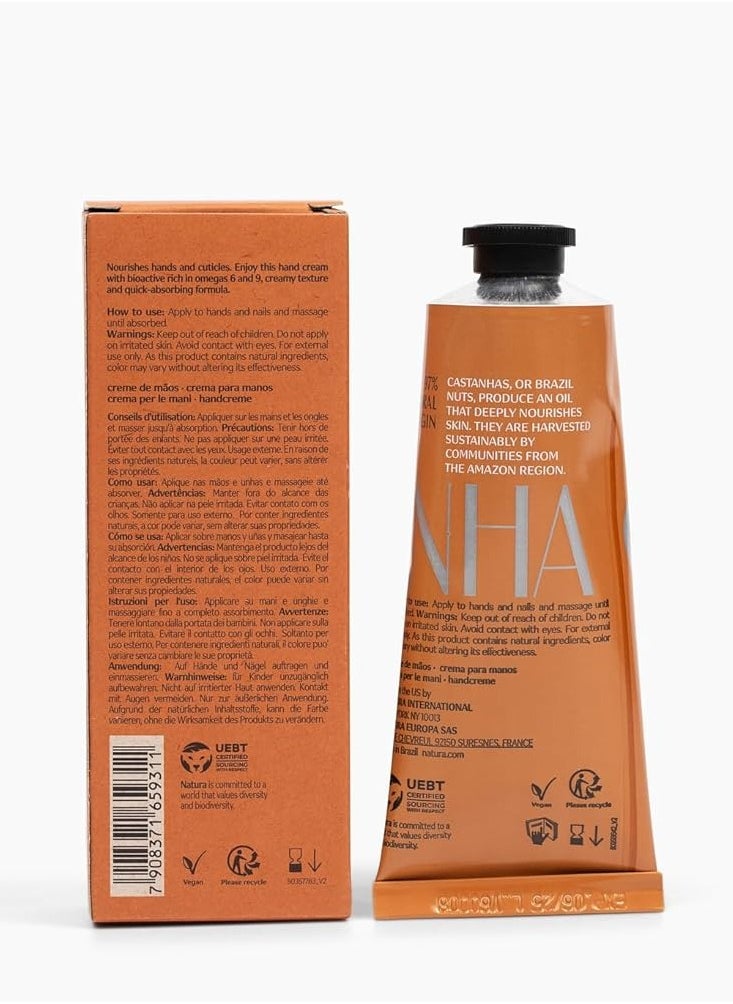 Natura - natura - Ekos Castanha (Brazil Nut) Hand Cream - Anti-Dryness Hand Balm - 24-Hour Deep Hydration Skin Moisturizer - Vegan Skin Care - Brazilian Beauty Secrets - Self Care & Body Care - 2.6oz (75g) - Image 1