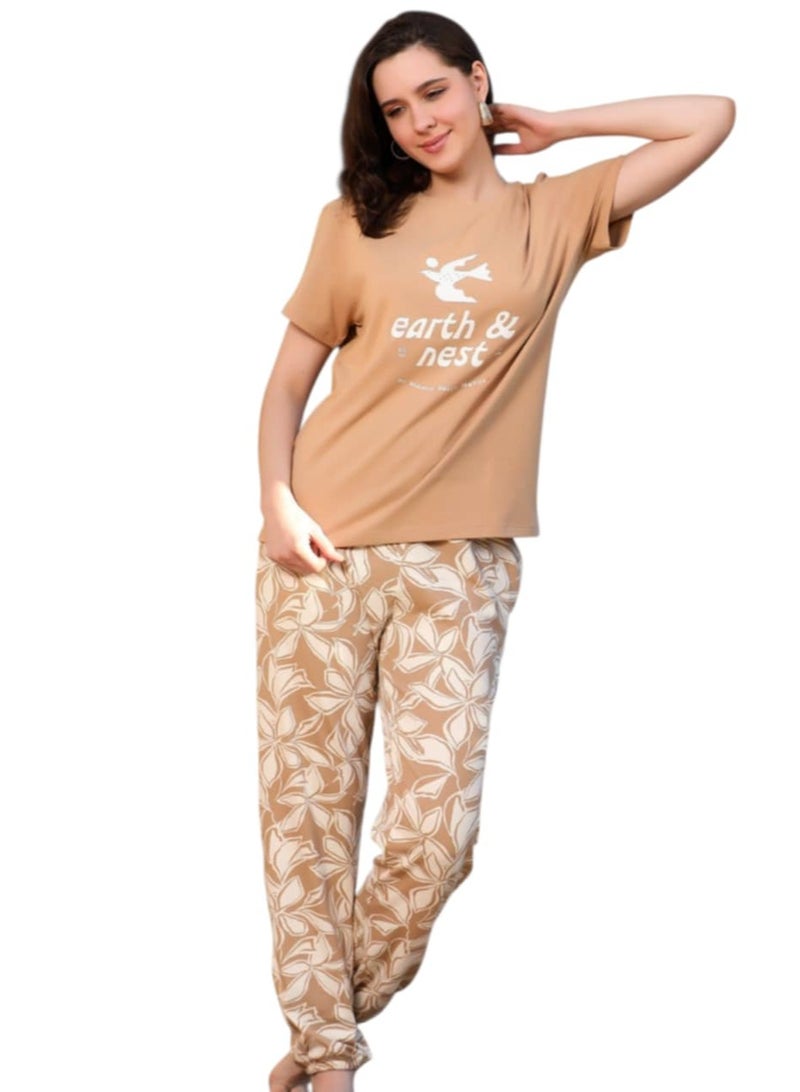 Smile cotton printed pajamas set - Image 2
