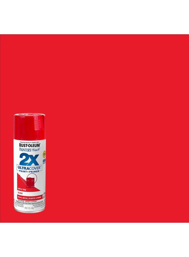 RUST-OLEUM 334024-6PK Painter's Touch 2X Ultra Cover Spray Paint, 12 oz, Gloss Apple Red, 6 Pack - Image 2