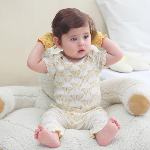 Ruliby Baby Girl Bodysuit and Pant Set Summer Soft Newborn Clothes Outfits 36 month - Image 3
