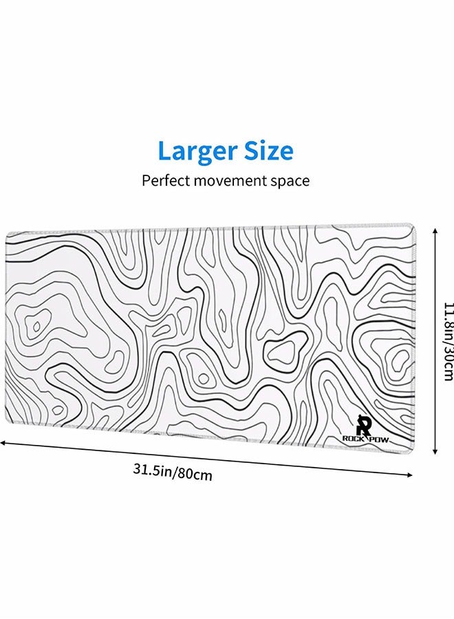 Gaming Laptop Mouse Pad Topographic Gaming Mouse Pad, Big Desk Pads PC Keyboard Non-Slip, 800 * 300 * 3mm Thick Rubber Table Mat  - Image 2