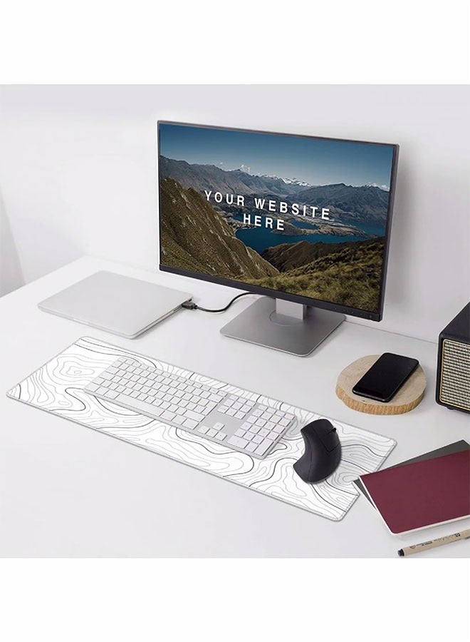 Gaming Laptop Mouse Pad Topographic Gaming Mouse Pad, Big Desk Pads PC Keyboard Non-Slip, 800 * 300 * 3mm Thick Rubber Table Mat  - Image 3