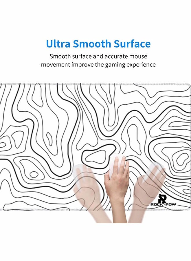 Gaming Laptop Mouse Pad Topographic Gaming Mouse Pad, Big Desk Pads PC Keyboard Non-Slip, 800 * 300 * 3mm Thick Rubber Table Mat  - Image 5