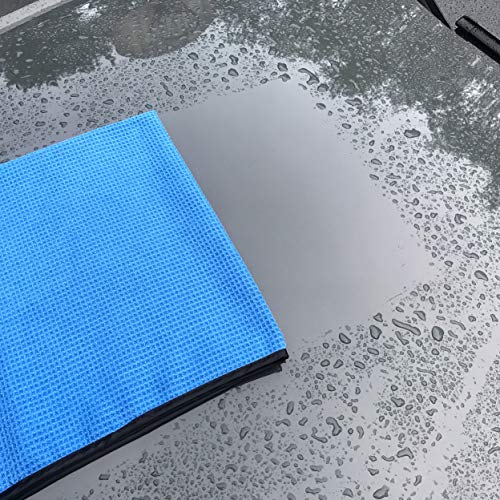 POLYTE Elite Microfiber Drying Towel (25x36, 2 Pack, Waffle, Blue) - Image 2