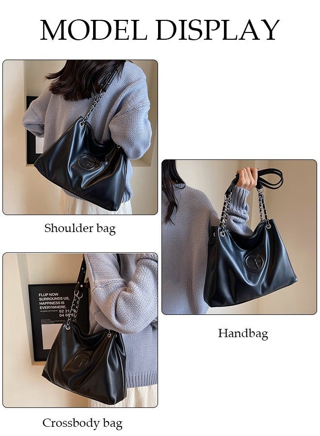 DUNISO Women's Shoulder Tote Bag Faux Leather Handbag for Women Large Capacity Messenger Fashionable Travel Crossbody Bag for Ladies Girls College Students - Image 2