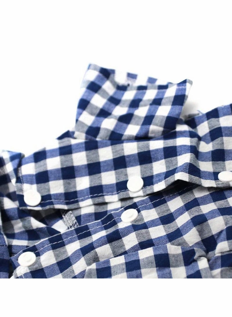 Y&D Small Dog Jeans Dress, Pet Clothes Classic Hoodie Stripe Dress Plaid Denim Hoodies Cool Blue Coat Jacket for Medium Cat Adorable Puppy Outfits, Easy to Wear and Off, 1 Pcs - Image 5