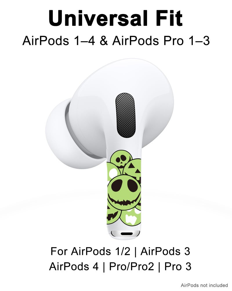 ROCKMAX for AirPod Pro Skin, Glow in The Dark AirPods Pro 2 Skin Wrap, Cool Skull Sticker Decoration for Girls and Boys, Compatible with Charging Case, Universal for AirPods 1/2/3/4 & Pro 1/2/3 - Image 5