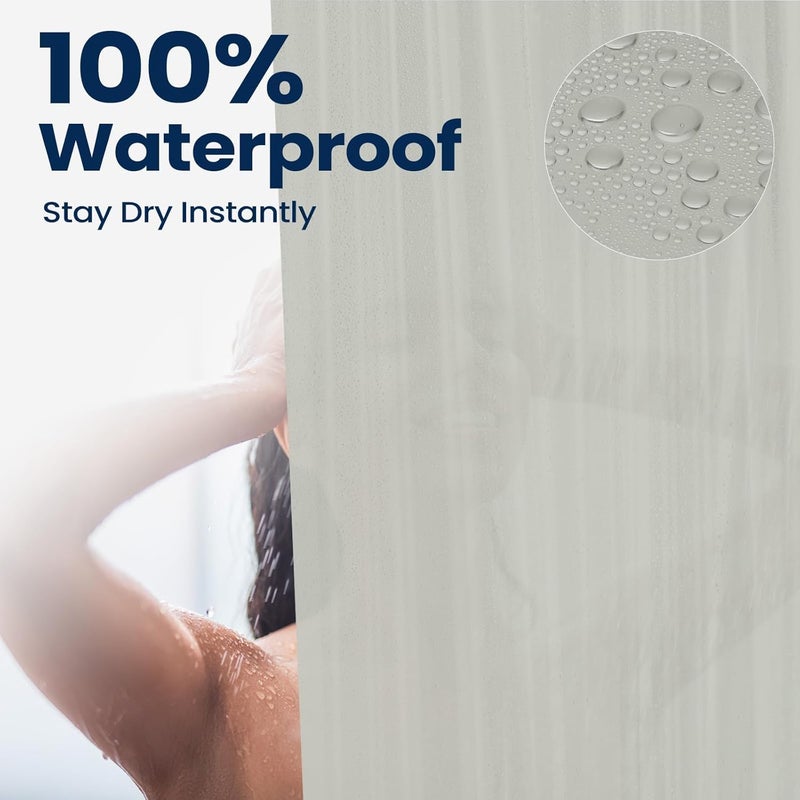 downluxe Waterproof Frosted Shower Curtain Liner - PEVA Lightweight Plastic Shower Liner with 3 Magnets, Shower Curtains for Bathroom, 72" x 72", Grey - Image 4