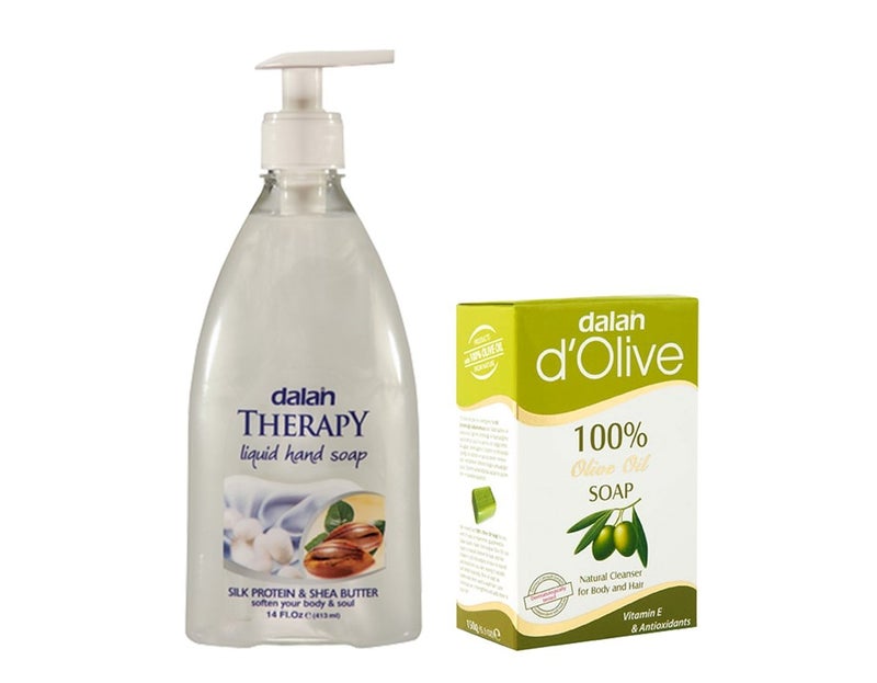 Combo Pack of SHEA BUTTER SILK PROTEIN 400 ml Exotic International Fragrances in HandwashLiquid Soap Dalan dOlive 100 Pure Olive Oil Soap 150 gm