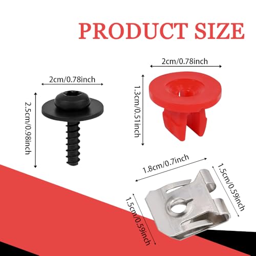 Middrivr 10 Sets T30 Engine Splash Shield Guard Undertray Cover Screws Bolt Nut Clip Kit, Screws Bolt Nut Clip Kit Fit for Ford Focus Fusion Escape Explorer C-Max Transit Connect Lincoln MKC - Image 2