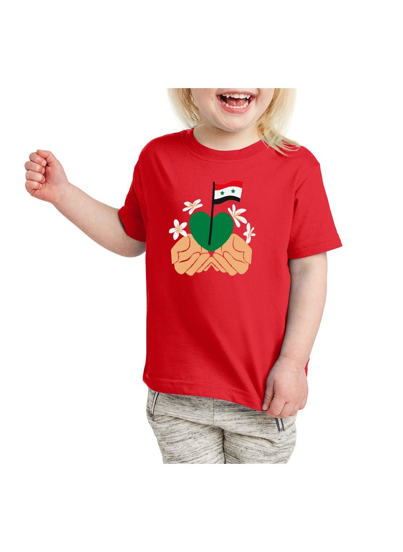 PRINTSHOP4ME Syria Kids Girls T-Shirt–Comfortable And Soft Cotton Round Neck And Short Sleeves Tshirts–Perfect For School And Special Events  - Image 1
