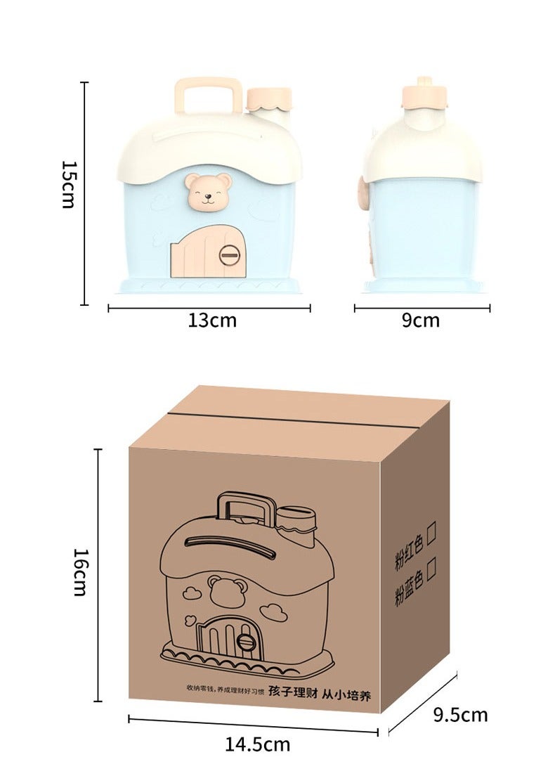 Kids Money Bank,Mini Atm Piggy Bank,Key-opened Piggy Bank,Piggy bank Figurine, House Shape With Stickers,Bank Coin Cash Saving Box Made Up With Premium Quality,Toy for 5+ Year Old kid Birthday Gifts - Image 2
