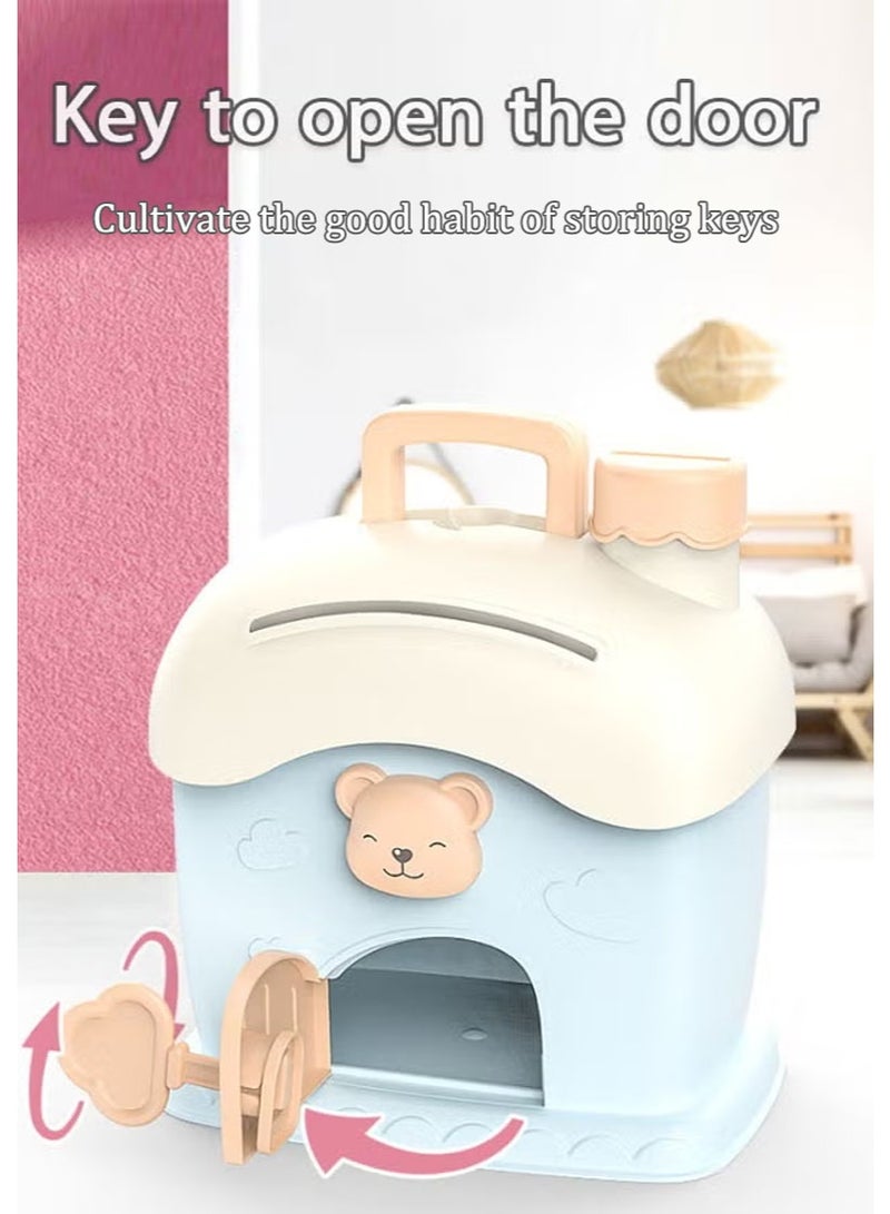 Kids Money Bank,Mini Atm Piggy Bank,Key-opened Piggy Bank,Piggy bank Figurine, House Shape With Stickers,Bank Coin Cash Saving Box Made Up With Premium Quality,Toy for 5+ Year Old kid Birthday Gifts - Image 3