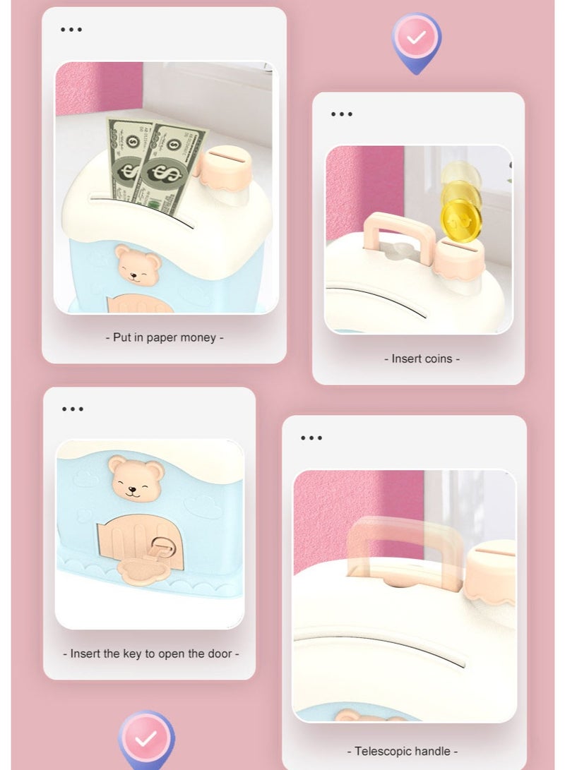 Kids Money Bank,Mini Atm Piggy Bank,Key-opened Piggy Bank,Piggy bank Figurine, House Shape With Stickers,Bank Coin Cash Saving Box Made Up With Premium Quality,Toy for 5+ Year Old kid Birthday Gifts - Image 5