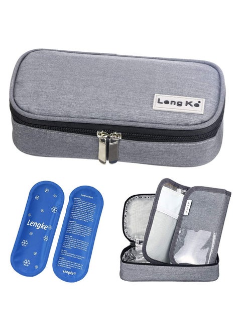 Insulin Cooler Travel Carrying Case Insulated Cooling Bag With 2 Ice Packs