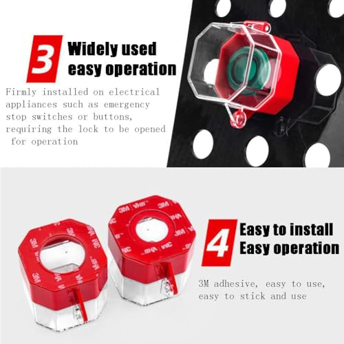 Hdtyyln Transparent Button Switch Cover, 1Pcs Emergency Stop Protection Cover, Small Push Button Cover, Push Start Button Cover, Stop Switch Box Cover, Removable Base, Box Type - Image 4