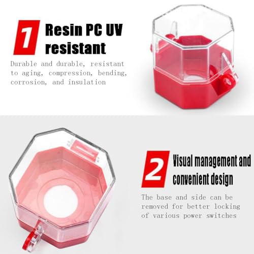 Hdtyyln Transparent Button Switch Cover, 1Pcs Emergency Stop Protection Cover, Small Push Button Cover, Push Start Button Cover, Stop Switch Box Cover, Removable Base, Box Type - Image 3