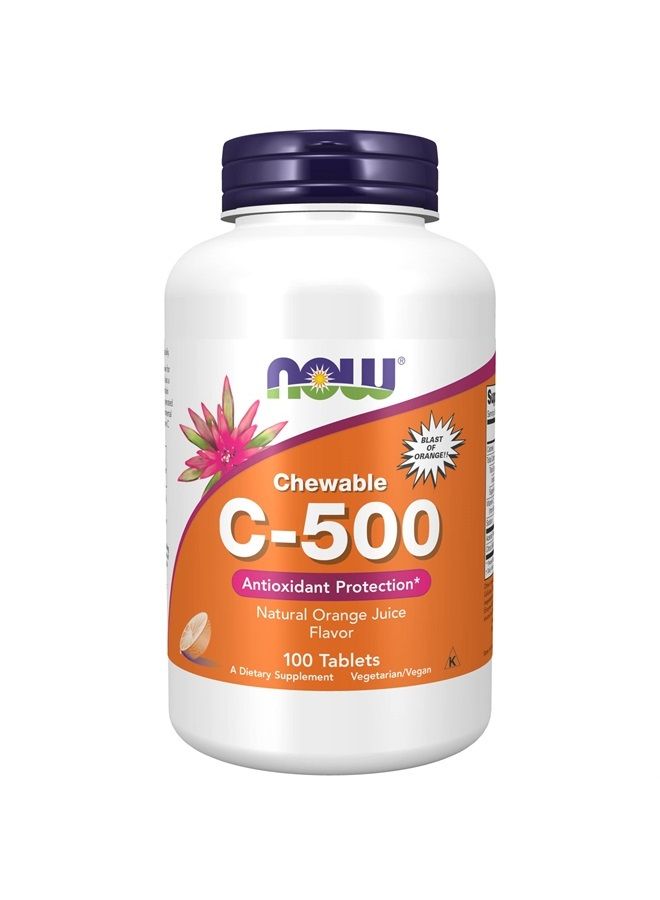 now Supplements, Vitamin C-500, Antioxidant Protection*, Orange Juice Flavor, 100 Chewable Lozenges - Image 1