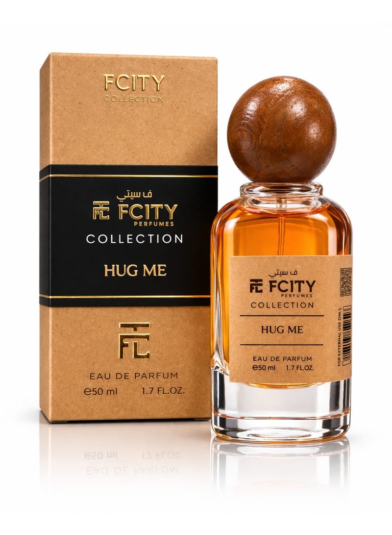 عطر FCITY Hug Me Eau De Parfum 50ml - عطر الفانيليا المسكي الحلو يدوم طويلاً للرجال والنساء - رائحة فاكهية وزهرية ودافئة - عطر للجنسين