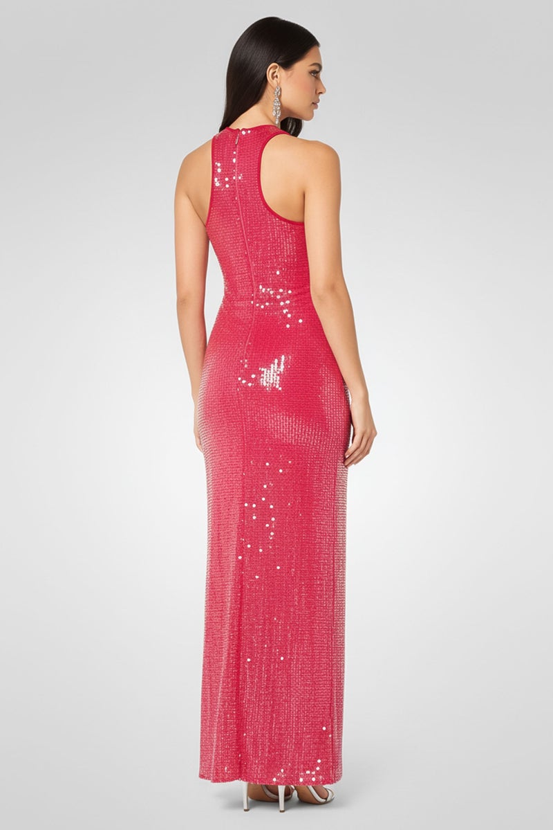MISSONI Women Sequins Maxi Party Dress, Red - Image 3
