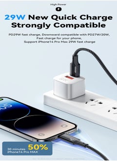 ESSAGER High quality braided cable, C To iPhone,1 meter long, supports fast charging up to 29 Watt, Black  - Image 5