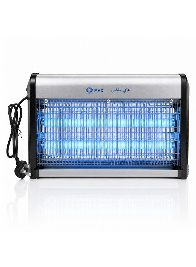 Hi Max Electric Bug Zapper & UV Insect Killer Lamp - 20W High-Voltage Mosquito Trap & Fly Killer Machine with Aluminum Housing - Chemical-Free Pest Control for Indoor - Silent Mosquito Catcher for Home - 39cm Wide, large Area Coverage, Child-pet Safe, Hanging/Wall Mount - Image 1