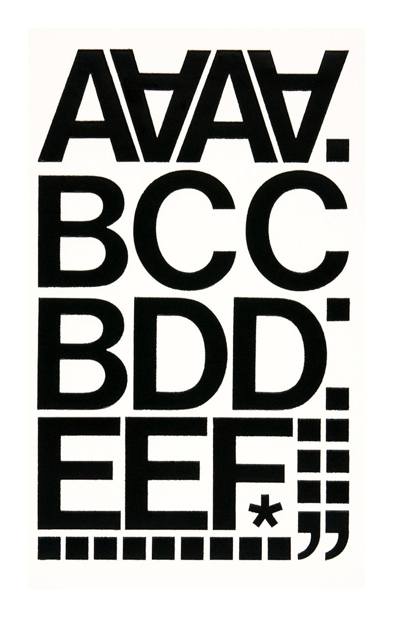 Chartpak Self-Adhesive Vinyl Capital Letters and Numbers, 2 Inches High, Black, 77 per Pack (01050) - Image 2