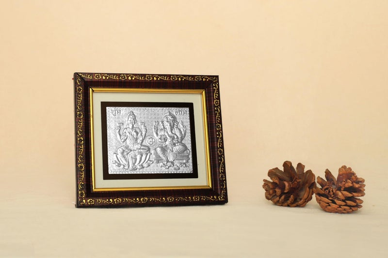 KWIZEAN 999 Pure Silver Lakshmi Ganesha Frame – Hindu Religious Photo Frame for Home, Temple and Pooja Room | Spiritual Gift for Wealth and Prosperity - Image 5