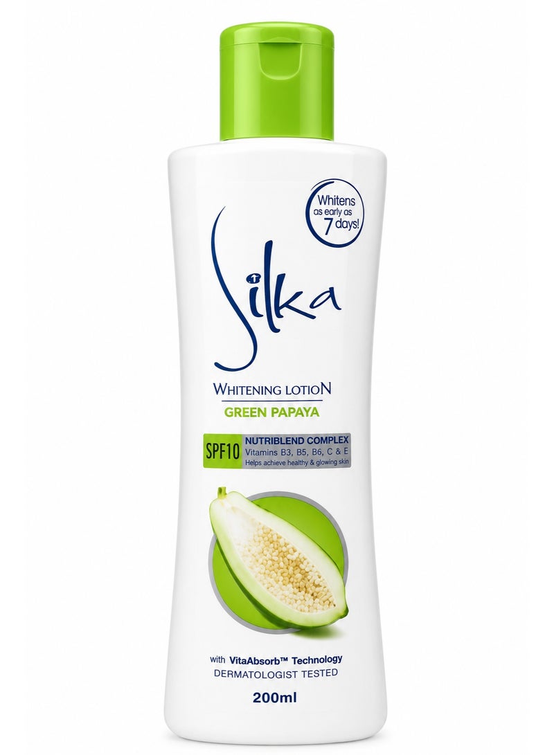Silka Skin Whitening Green Papaya Lotion 200ml - Image 1